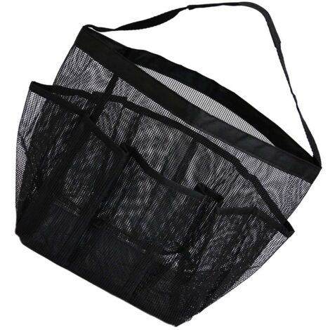 Sac de douche suspendu à séchage rapide avec 8 poches en filet sac de rangement portable pour articles de toilette, cosmétiques, shampoing et savon convient aux résidences universitaires, aux sall