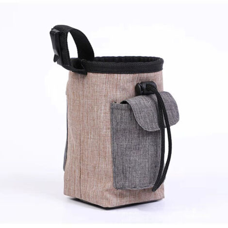 Sac de dressage pour animaux de compagnie, sac de collation de sortie portable, sac de taille de dressage, fournitures d'extérieur pour animaux de compagnie, fournitures de sortie pour chiens, marron