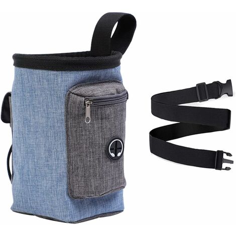 Sac de dressage pour chien Sac à friandises pour chien Sac pour chien Sac à friandises pour chien Sac de nourriture pour chien Accessoires pour sac de dressage pour chien, bleu 17x15cm