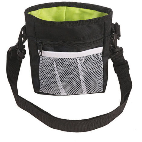 Sac de dressage pour chien sac de collation portable pour animal de compagnie sac de voyage pour animal de compagnie fournitures pour animaux de compagnie en plein air, noir