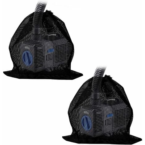 Sac de Filtre de Pompe Sac Protection De Pompe Sac de Filtre Sac de Maille en Filet pour Aquarium Jardin Etang 31*41cm Fontainebleau 2Pcs Noir