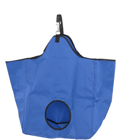Sac de foin portable extérieur en toile Oxford avec anneaux métalliques, bleu - Rangement alimentation cheval