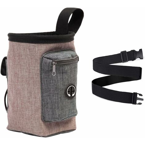 Sac de Formation Chien Sac à Friandises pour Chien Pochette pour Chien Sacoche Chien Pochette Friandise Sac de Nourriture pour Chien Sac de Dressage pour Chien Accessoires, Marron & 17x15cm,Arcenciél