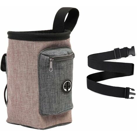 Sac de Formation Chien Sac à Friandises pour Chien Pochette pour Chien Sacoche Chien Pochette Friandise Sac de Nourriture pour Chien Sac de Dressage pour Chien Accessoires, Marron & 17x15cm,Arcenciél