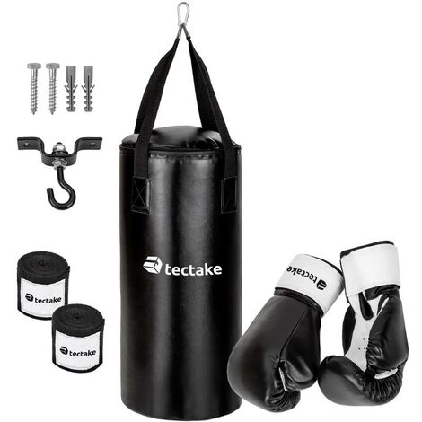 Sac de frappe 56 cm + gants de boxe + protections maisn : Pack d'entrainement débutant