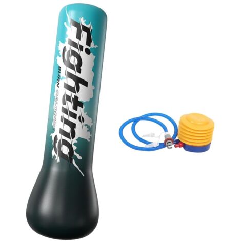 Sac de frappe gonflable pour enfants, équipement de boxe pour l'entraînement de taekwondo, bleu avec pompe à air