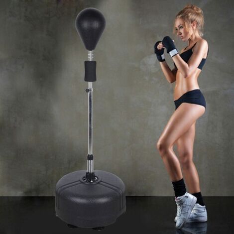 Sac de frappe sur pied Sac de frappe réglable pour adultes Sac de frappe avec support Sac de frappe réglable en hauteur 120-160 cm Convient pour l'entraînement, l'exercice, le fitness et la réduction