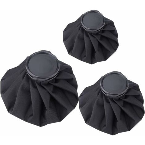 Sac De Glace, [15Cm, 22Cm, 27Cm] Réutilisable Chaud Froid Poche Glace Pour Tête, Dos, Cou, Paule, Taille, Jambe, Genou, Blessures Sportives Soulagement Douleur, le noir , 3 Unité
