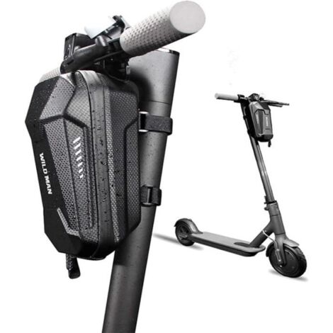 Sac de Guidon pour Scooter électrique - Imperméable EVA Coquille Dure - Grande Capacité 3L - Noir