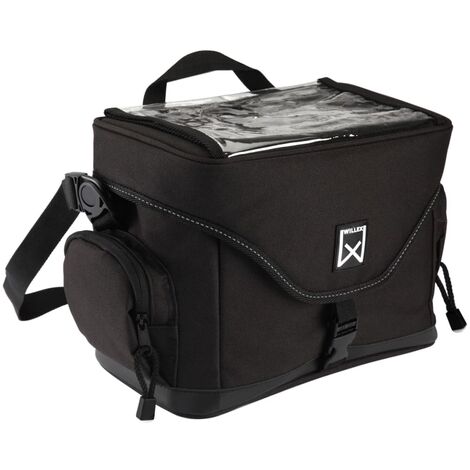 Sac de guidon pour vélo Bicyclette Panier 9 L Noir/Noir et gris