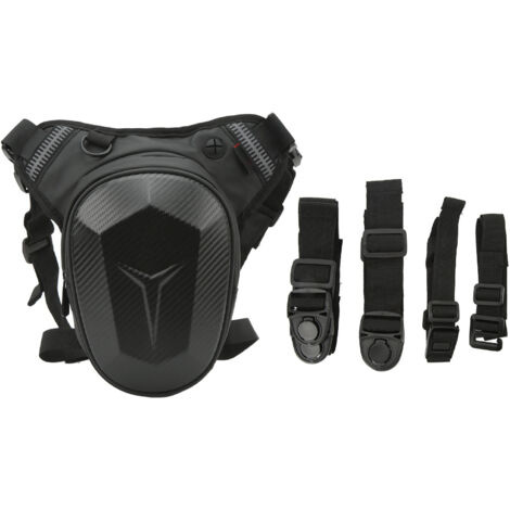 Sac de jambe de moto avec bande réfléchissante, sac de taille résistant à l'eau pour randonnée en plein air voyage pêche Style Fiber de carbone