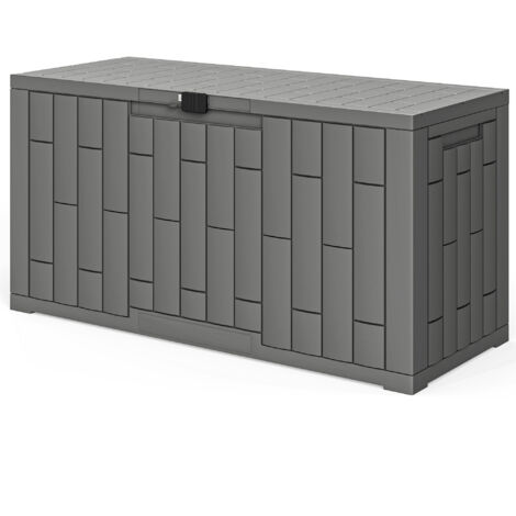 Sac de Jardin 227L en Résine Imperméable et Anti-UV avec Verrouillage à Clé, 106,5x43x54,5 cm, Gris