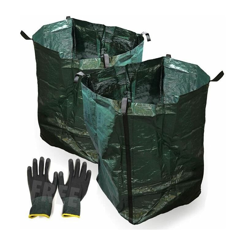 Live House - Sac de jardin en plastique solide 360 litres (100 x 60 x 60 cm) x 2 packs propreté