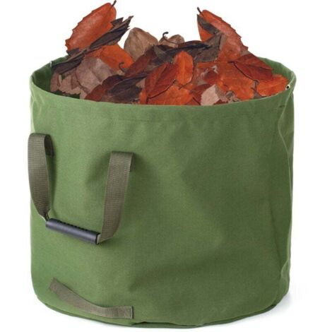 Sac de jardin pliable réutilisable en toile imperméable – Idéal pour ramasser et stocker les feuilles, 120 L, gris anthracite