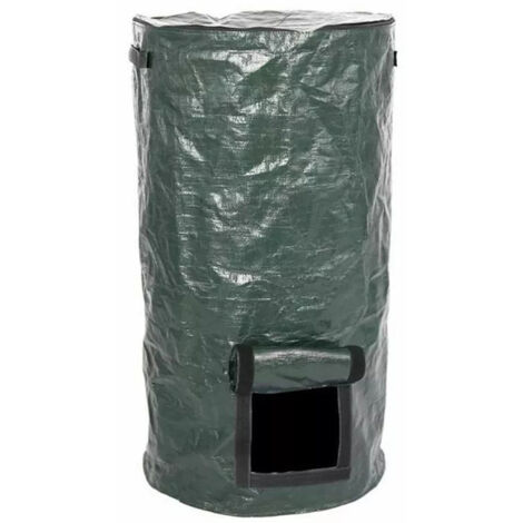 Sac de Jardin pour Compost Imperméable en PE, Pliable Léger Grande Capacité 15 Gallons (35x60cm) avec Fermeture Éclair Réutilisable