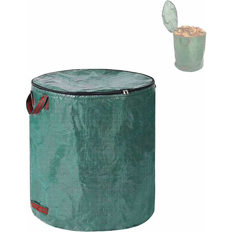 Xinuy - Sac de jardin, sac poubelle de jardin réutilisable et pliable, imperméable et résistant aux déchirures, poignée en ruban tissé pe avec