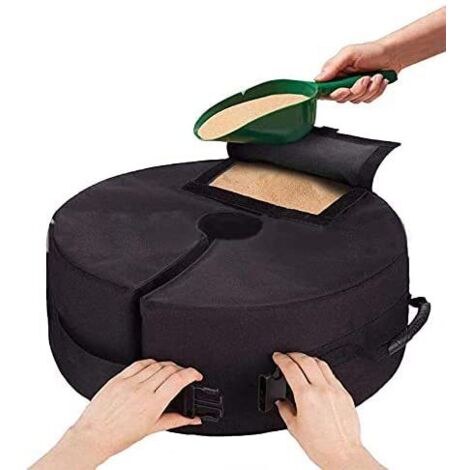 Sac de lestage pour pied de parasol, parasol rond détachable de jardin de 18 pouces