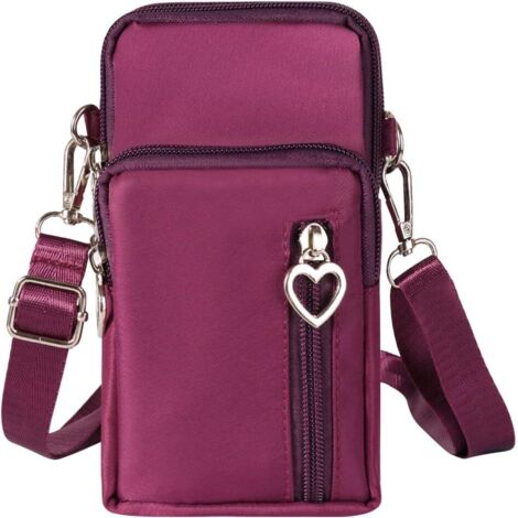 Sac de messager à bandoulière pour téléphone portable (violet)