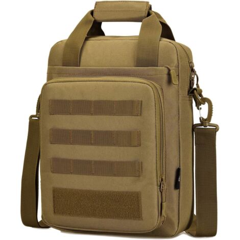Sac de messager à une épaule Porte-documents pour ordinateur portable 14 pouces (marron),