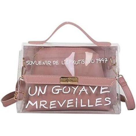 Sac de messager en gelée transparente en PVC (rose)