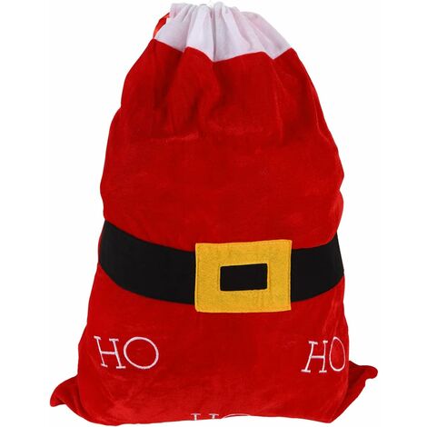 Grand sac de père Noël à cordon personnalisé pour cadeaux- Ho Ho