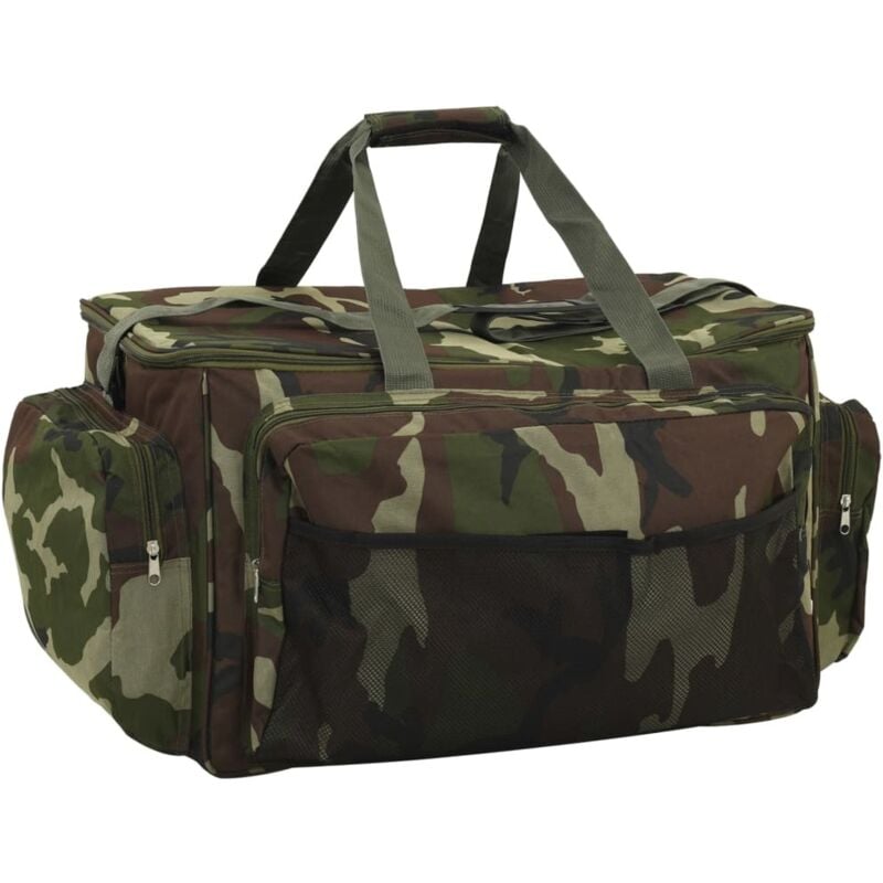 vidaXL Sac de pêche imperméable vert camouflage tissu oxford