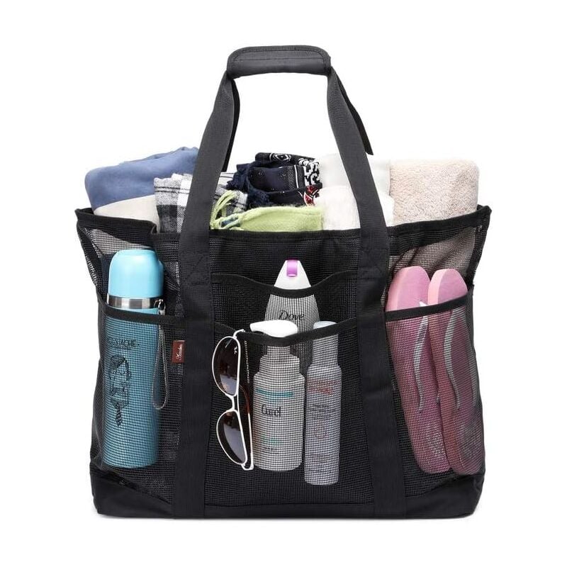 Sac de plage en maille pour femme, sac fourre-tout