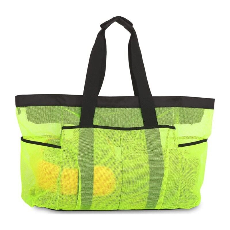 Sac de plage extra large en maille à fermeture éclair pour toute la famille, grande capacité, plusieurs poches, fourre-tout pour la plage, les