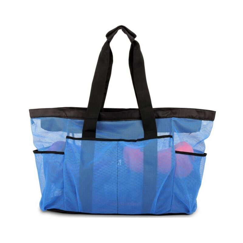 Sac de plage extra large en maille à fermeture éclair pour toute la famille, grande capacité, plusieurs poches, fourre-tout pour la plage, les