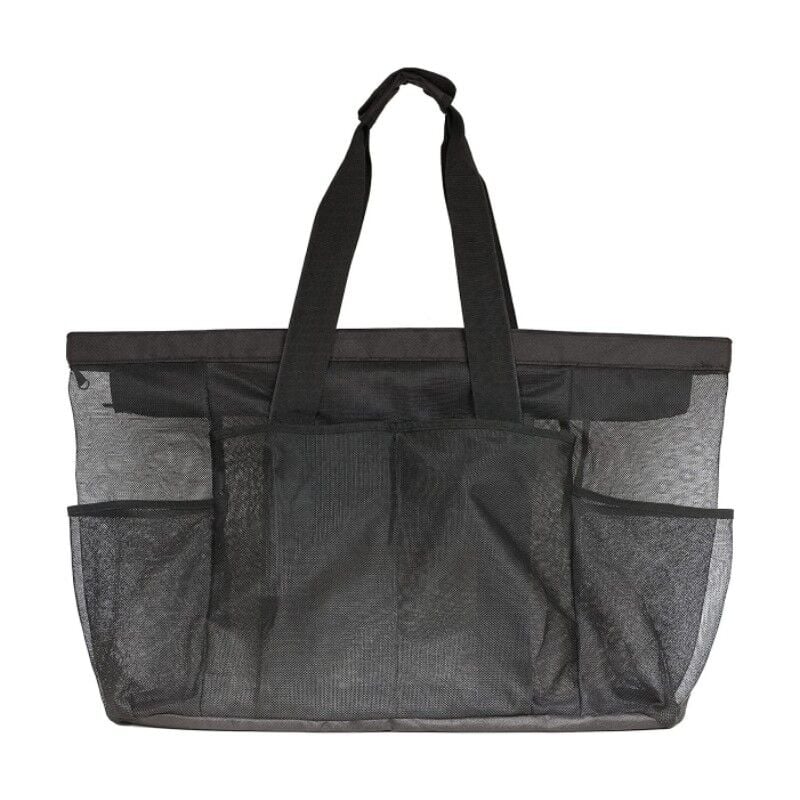Sac de plage extra large en maille à fermeture éclair pour toute la famille, grande capacité, plusieurs poches, fourre-tout pour la plage, les