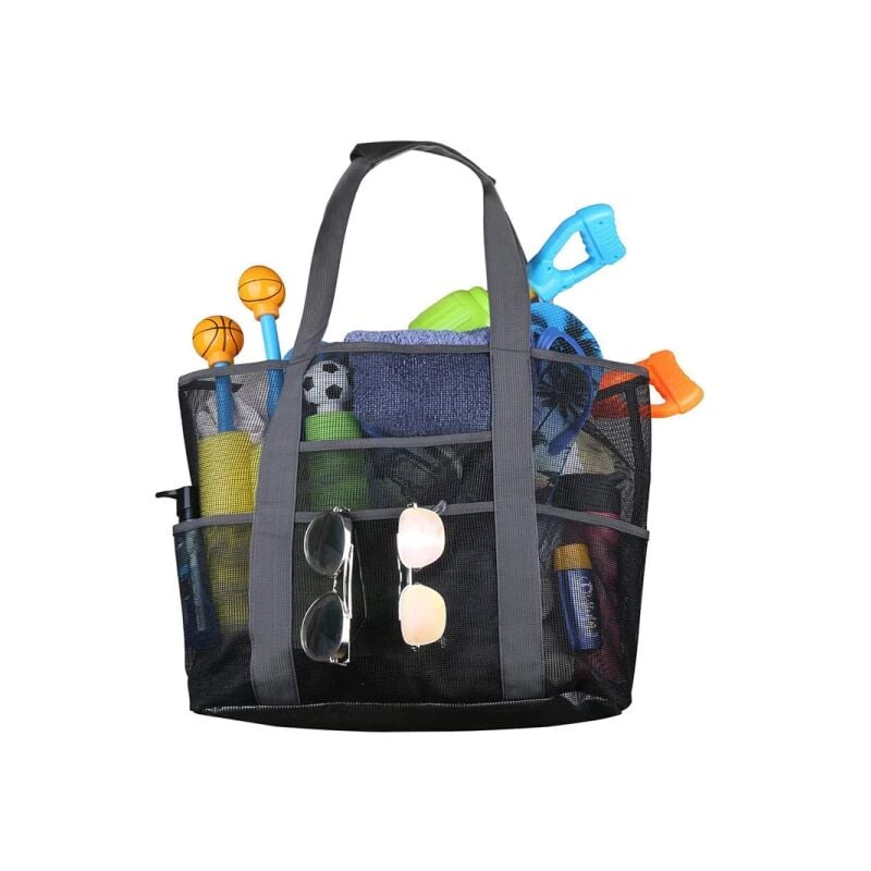Sac de plage slitstark Grand sac de plage avec 8 poches en filet Sac de plage durable Grande capacité Multifonctionnel