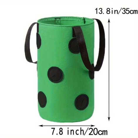 Sac de plantation inversé vert 1 pièce pour tomates et herbes — Sac de plantation suspendu en tissu durable et respirant pour fraises (pour l'extérieur)