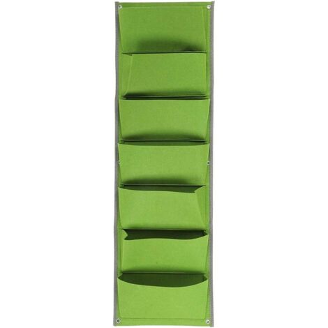 Sac de Plante Vertical en Feutre Jardinière Murale pour Paysage Jardinage Accessoires Vert