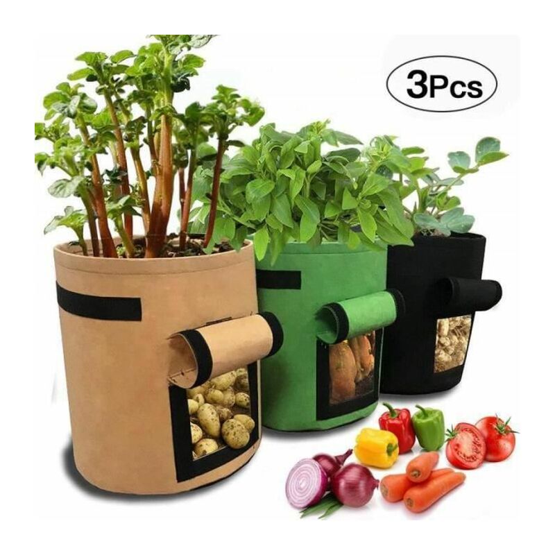 Fuienko - Sac de plantes de jardin, sac de culture de tomates de pommes de terre de légumes de 7 gallons