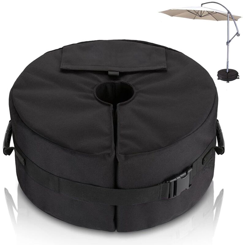 Sac de Poids de Base pour Parasol - Diamètre Réglable Ouverture latérale Poids de La Base du Parasol - Support de Poids de Parasols de Jardin