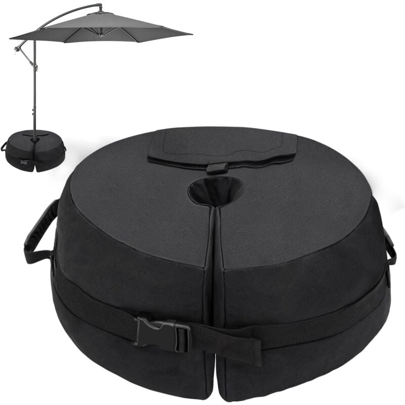 Sac de poids pour base de parasol de jardin - Jusqu'à 55 kg, sacs de sable robustes pour base de parasol pour terrasse, extérieur, cantilever ou mât
