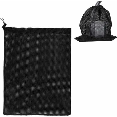 Sac de pompe, sac en filet de filtre de pompe, sac de filtre de pompe d'étang, sac en filet de pompe, accessoires de filtre de pompe à eau domestique (41 * 31cm, noir 2pcs)LO-Ron
