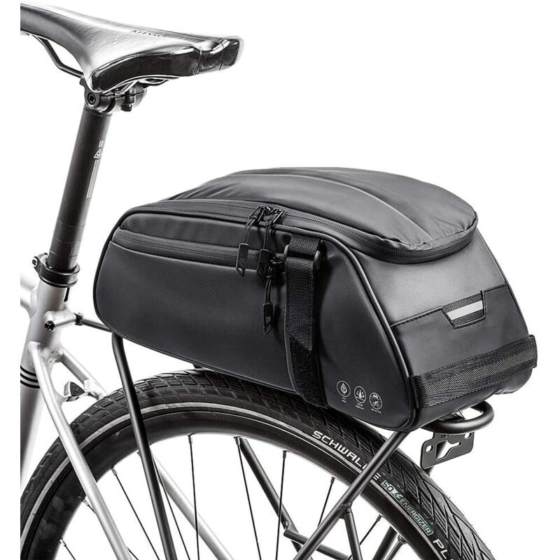 Sac de Porte-Bagages arrière de vélo 8L Sac de Siège de Porte-vélos Sac de Selle de Vélo Multifonctionnel Etanche Sac à Main Sac d'épaule Sacoche de