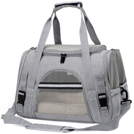 Sac de promenade pour animaux - Tissu Oxford - Convient aux animaux de petite et moyenne taille - Gris