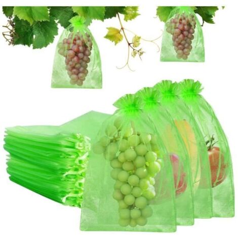 Sac de Protection pour Fruits 100 Pièces, Sachet de Protection pour Raisins, Sac de Protection pour Plantes et Fruits de Jardin, Sac