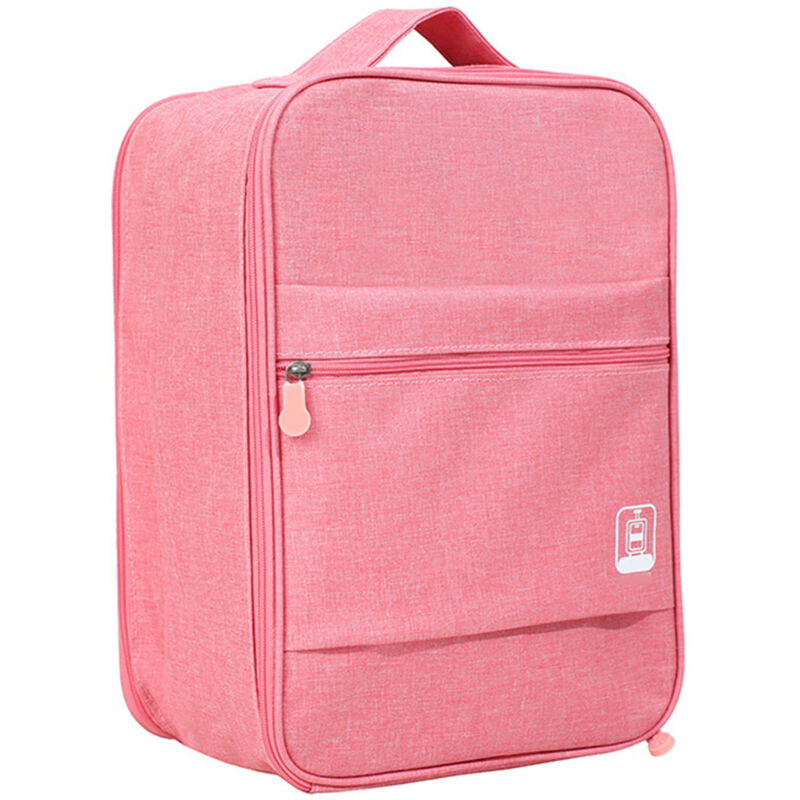 Sac de rangement à chaussures pliable et accrochable, imperméable et portable, multifonction pour voyage rose
