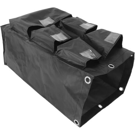 Sac de rangement à roulettes étanche pour produits de nettoyage, adapté aux chariots de ménage.