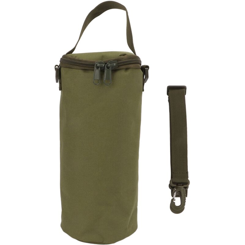Sac de Rangement Camping à Double Fermeture Éclair, Poignée et Bretelle pour Bouteilles de Gaz et Lampes de Camping, Vert