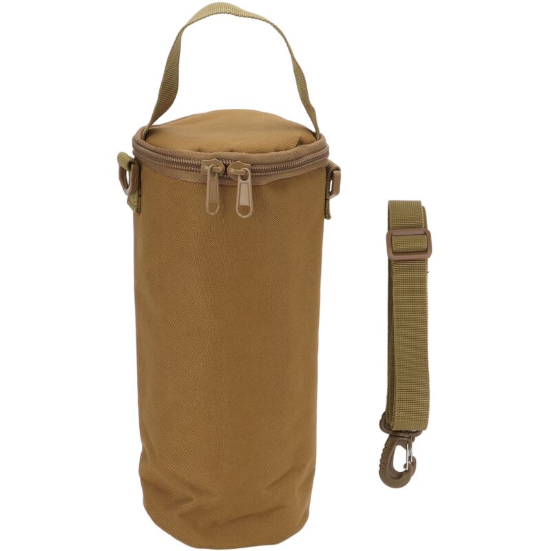 Sac de Rangement Camping avec Double Fermeture Éclair et Bretelle, pour Bouteilles de Gaz et Lampes de Camping, Design à Poignée