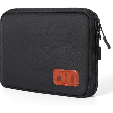 Sacoche De Rangement électronique OBiun - Nylon Imperméable Gris-orange - Pour Nintendo Switch, IPad, Android