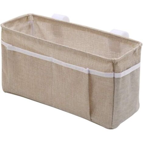 Sac de rangement de chevet, table de chevet suspendue, panier de chevet suspendu, pour lit superposé, télécommande TV (bei