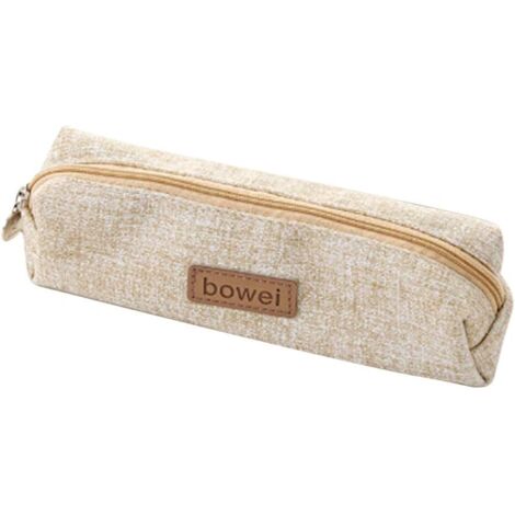 Sac de rangement de papeterie en toile (beige)