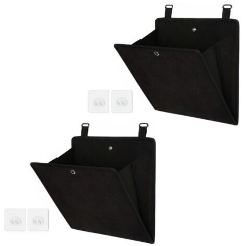 Sac de rangement de porte pour chaussures - Sac de rangement suspendu - Multifonctionnel pour chaussures/chapeaux/accessoires - Tissu Oxford - Noir