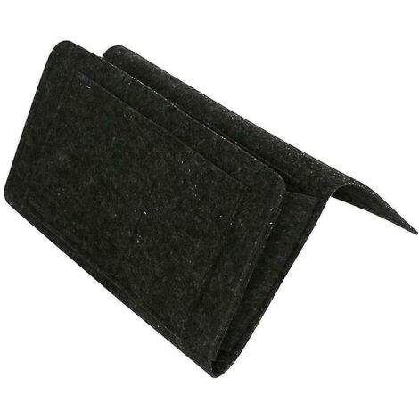 Sac de rangement en feutre avec poches, à suspendre au lit, au canapé ou au bureau, pour téléphone et magazines - Gris foncé