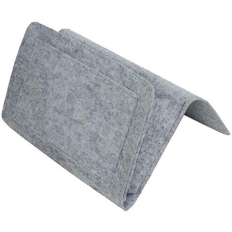 Sac de rangement en feutre avec poches pour table de chevet, canapé ou bureau, organisateur suspendu pour téléphone et magazines, gris clair